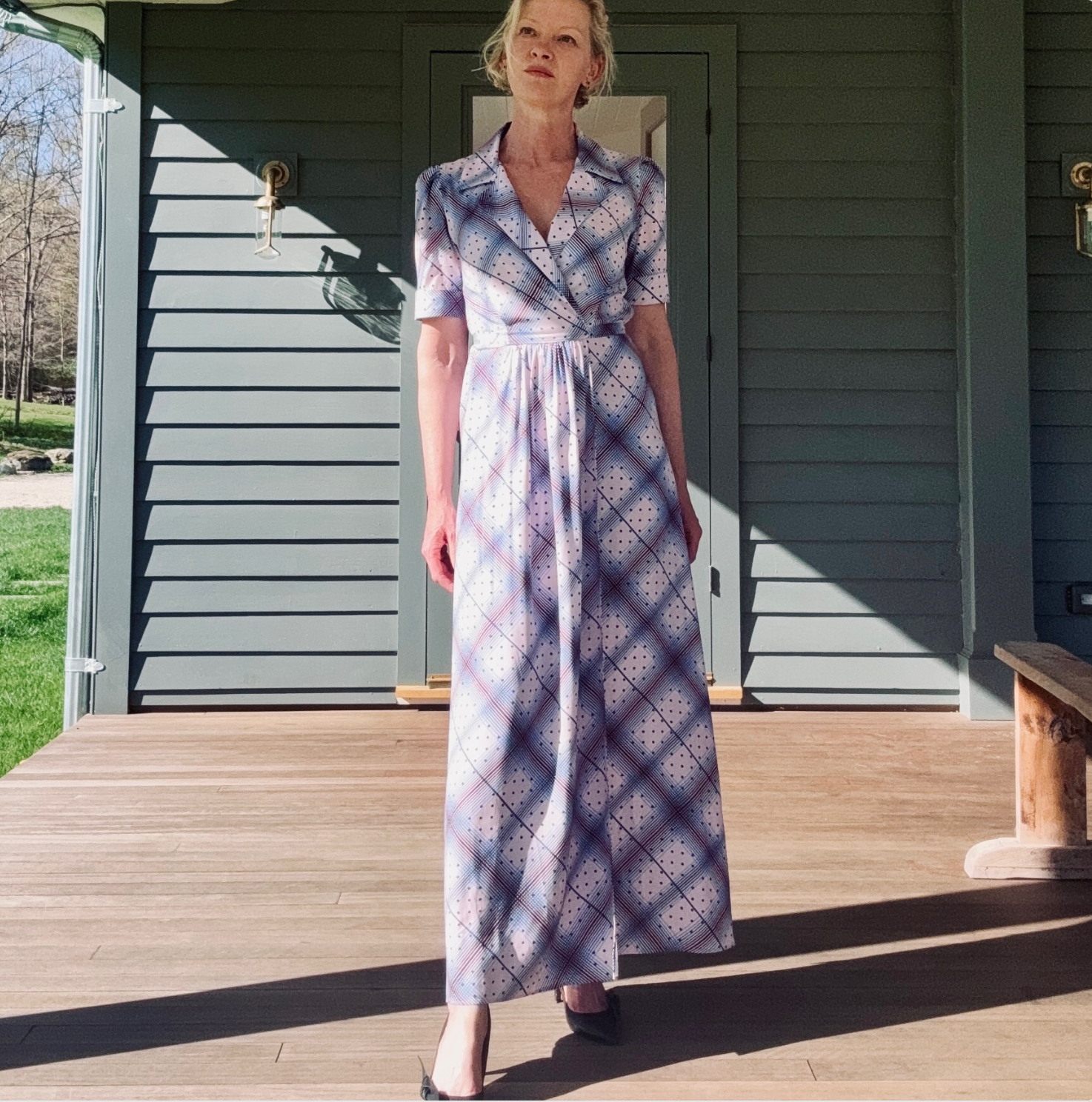 gretchen blue dress GRETCHEN PRINTED ONE SHOULDER DRESS